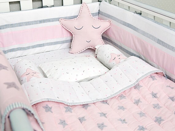 pink cot bedding