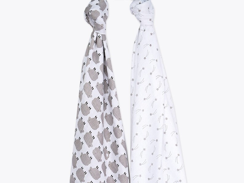 Counting Sheep Organic Muslin Swaddles pack of 2 Swaddle Etsy