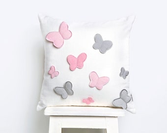 Dancing Butterflies Cushion, Baby Cushion Cover, Nursery Pillow Cover, Cushion Covers, Baby Cushion, Butterfly Cushion