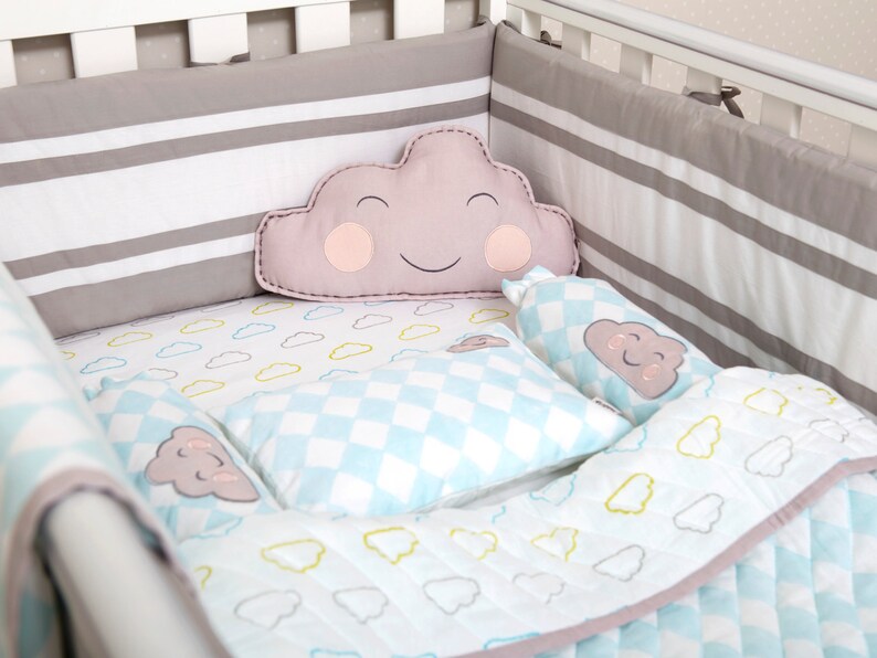 Happy Cloud Organic Crib Bedding Set Baby Image 0