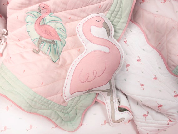 flamingo cot bedding