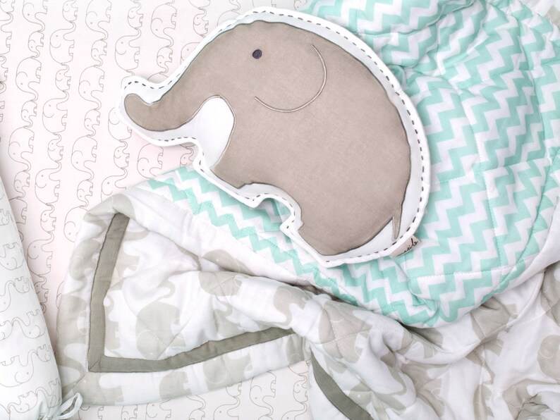 Elephant Parade Organic Cot Bedding Set Custom Nursery Crib Etsy