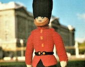 Soft Toy Soldier Knitting Pattern, instant download pdf, 19 inches tall, double knit or worsted weight yarn or wool