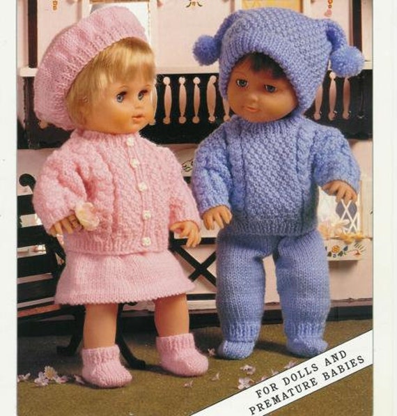 New hand knitted premature baby//dolls bonnet white size 8/"