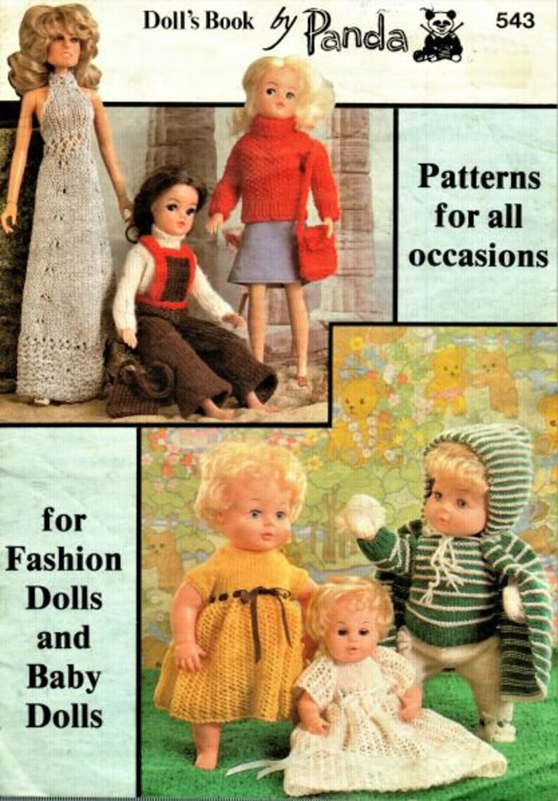 Doll Clothes Knitting Pattern Book Instant Download pdf 12 Etsy