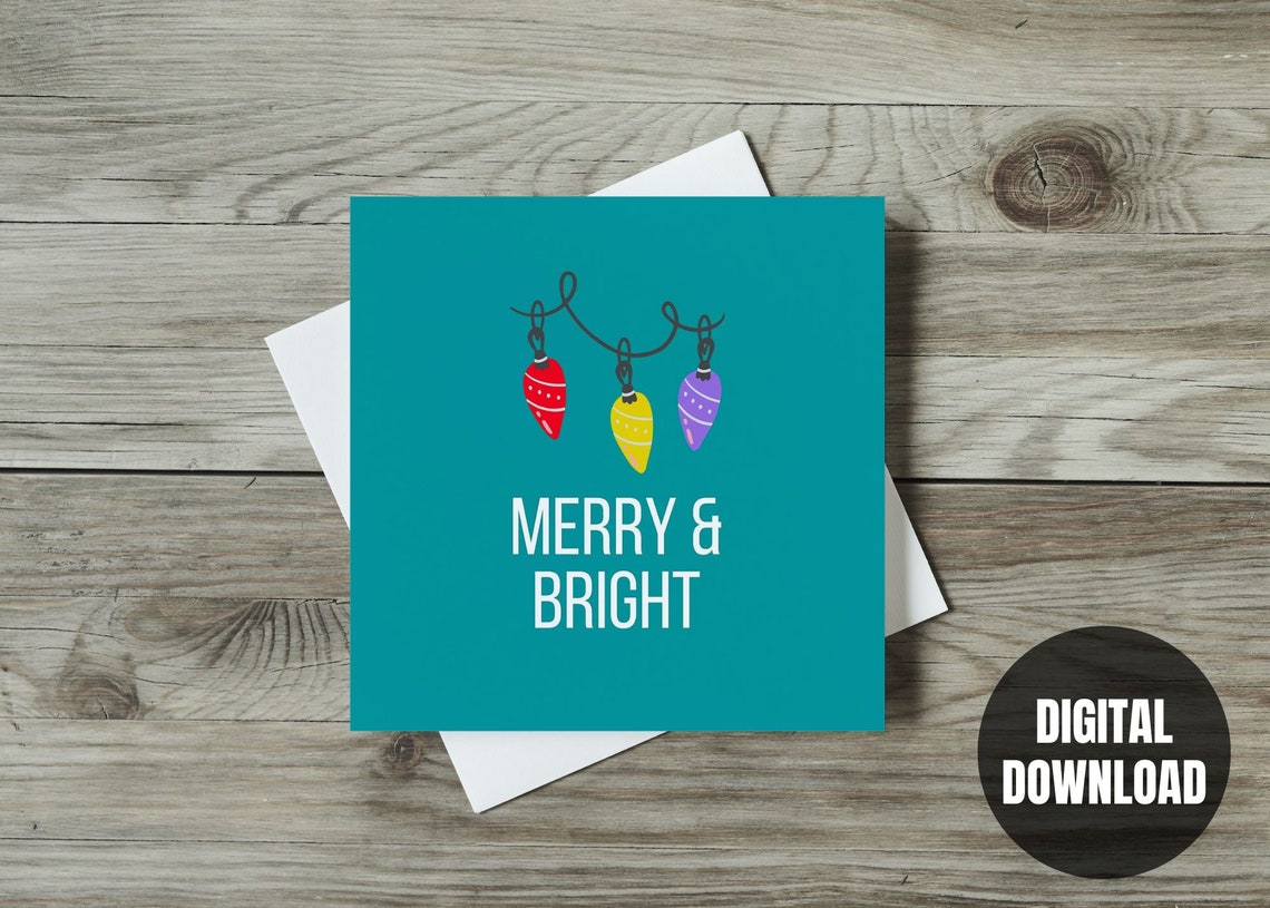DIGITAL Christmas Cards Printable Modern Illustration Cards Etsy Canada