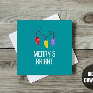 Biglietti di Natale DIGITALI - Biglietti di illustrazioni moderne stampabili da scaricare - Testo modificabile, auto-modifica, Buone feste, scaricabili, Canva