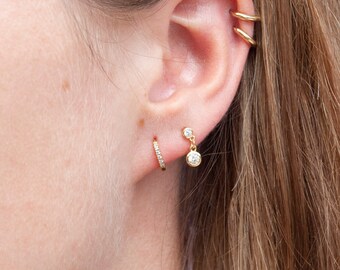 cz studs silver earrings stud earrings small gold studs Tiny CZ charm stud earrings E4SF1045 cz earrings cz charms jewelry