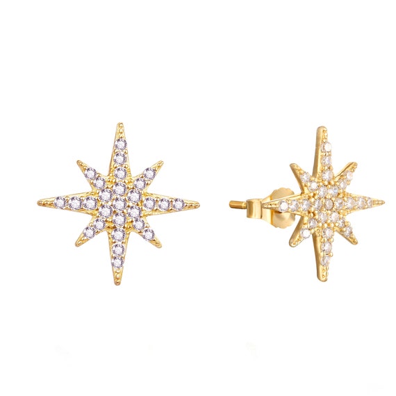 9ct gold star stud earrings clearance