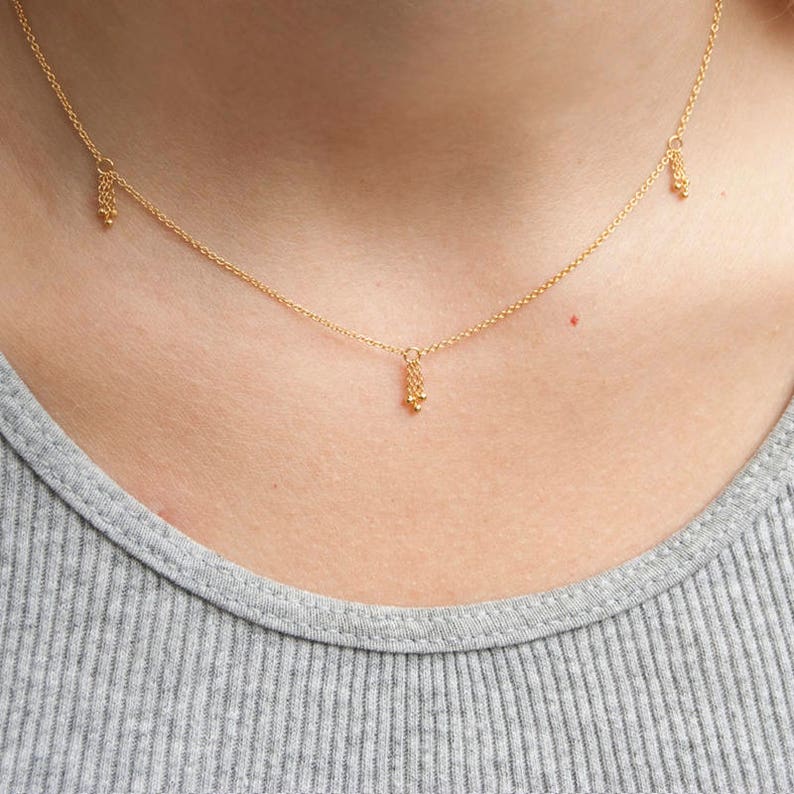 Gold drop choker necklace gold necklace choker Etsy
