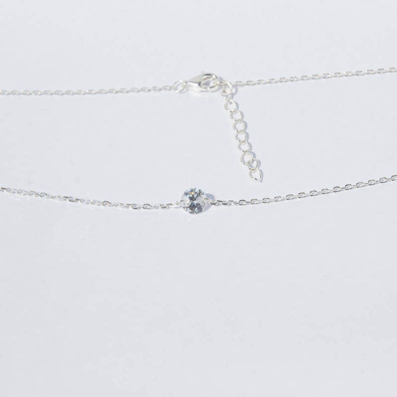 Cubic zirconia solitaire floating cz gold necklace cz Etsy
