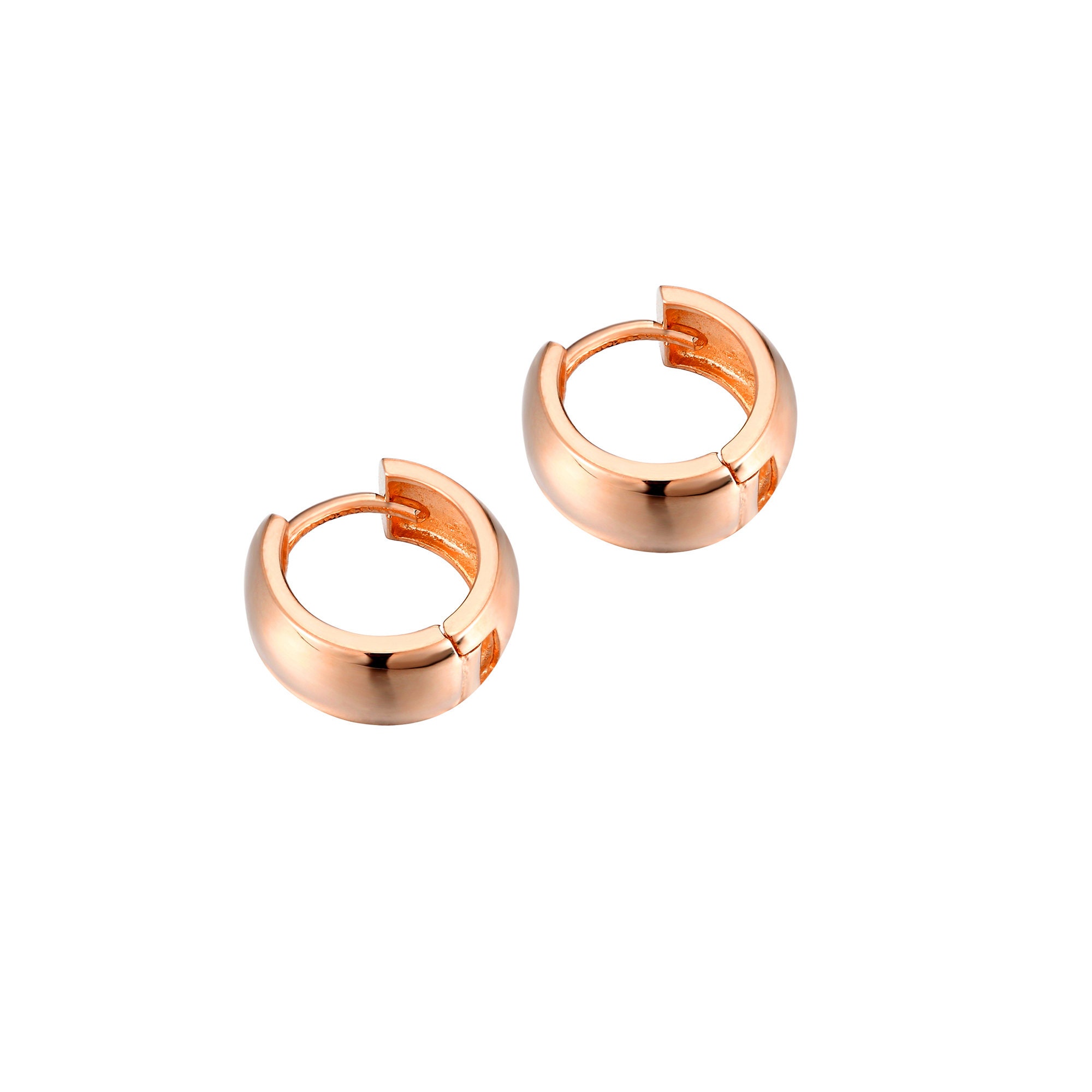 Tiny Thick Hoops Gold Hoop Rose Gold Tiny Hoop Silver - Etsy UK
