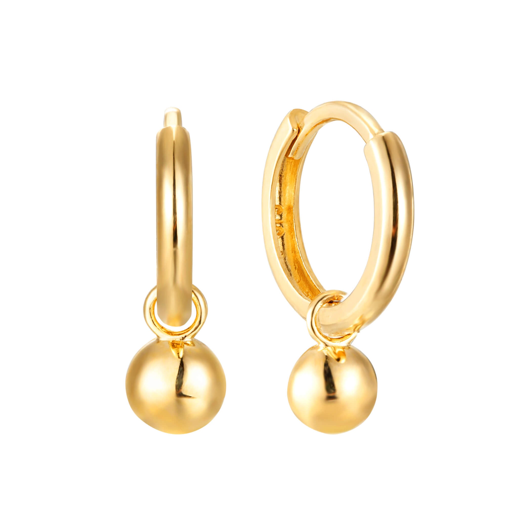 Buy 9ct Gold Drop Ball Hoops Dot Drop Earrings Hoop Earrings Online in  India  Etsy