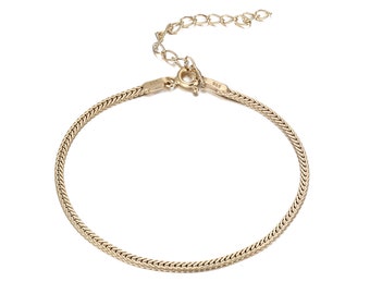 Snake chain bracelet - snake bracelet - adjustable - silver chain - round snake - silver bracelet - silver - gold bracelet - A5CB-0929