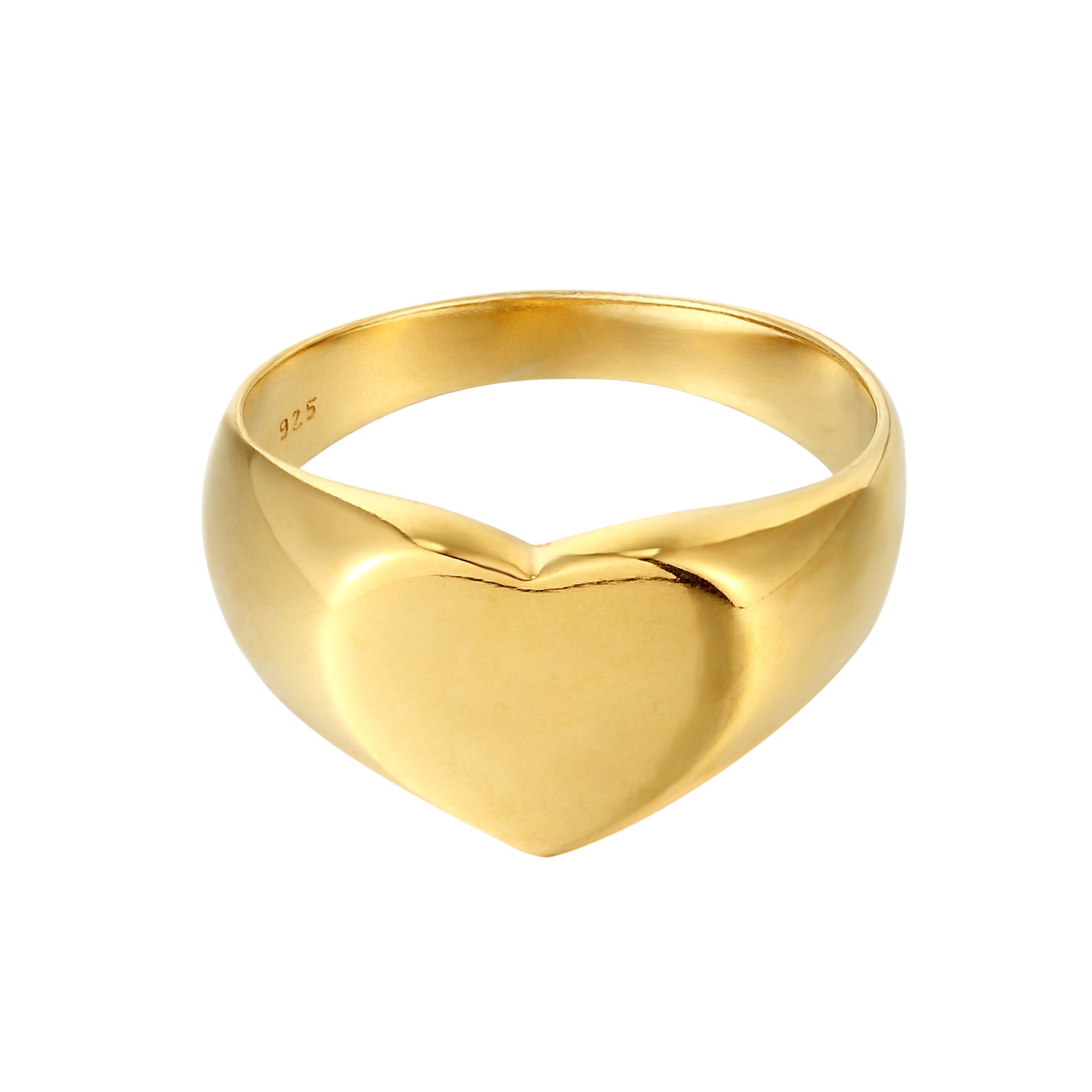Chunky Heart Shape Signet Ring Rings Silver Ring Gold - Etsy UK