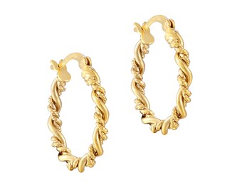 Twisted rope hoops - creole - gold hoop earrings - gold hoops - twisted hoops- hoop earrings - sterling silver - creole earrings -A1-CR-5061