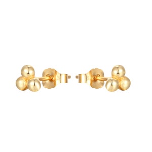 9ct Gold triple dot studs - gold earrings - tiny earrings - cluster earrings - tiny dot earrings - tiny gold studs - tiny earrings I3SF-4869