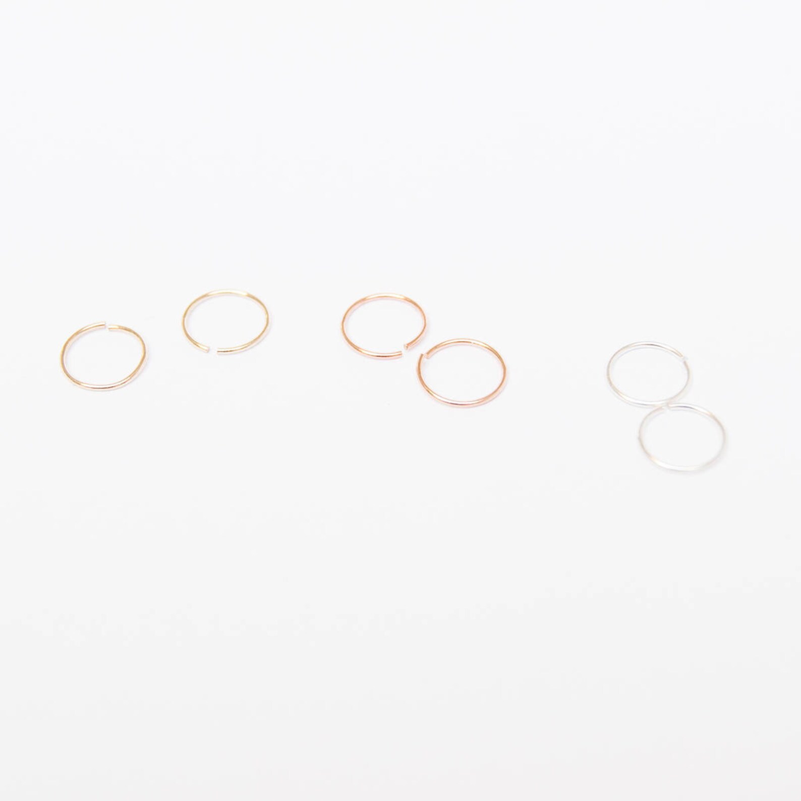 9ct Gold Tiny Gold Wire Hoops Nose Ring Thin Hoops 9ct Etsy UK