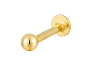 Ball stud - flatback - stud earring - Labret - screw front - ball - stud - silver - gold - stud - helix - cartilage - tragus -M6-SB-4246