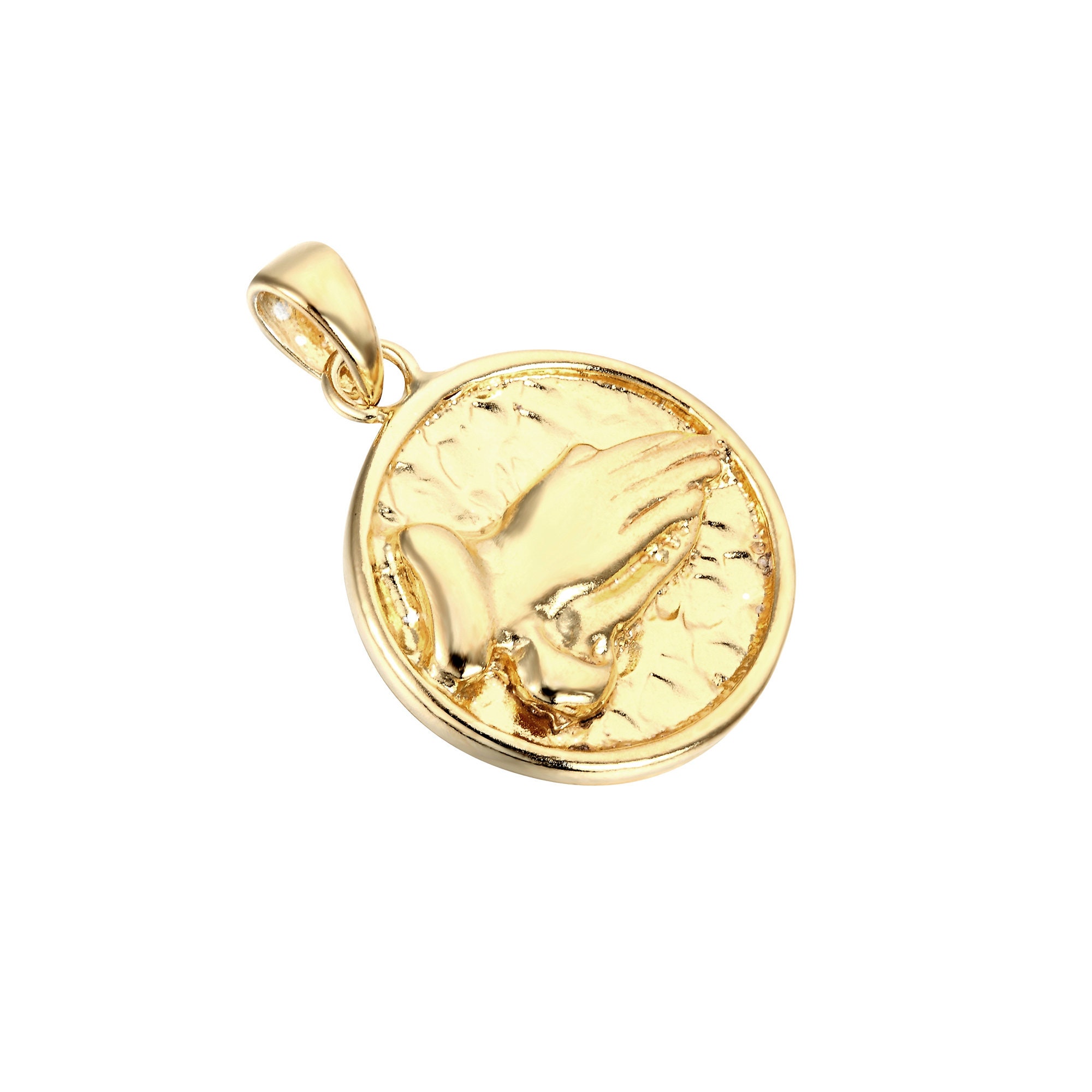 Praying Hands Charm Pendant Necklace 