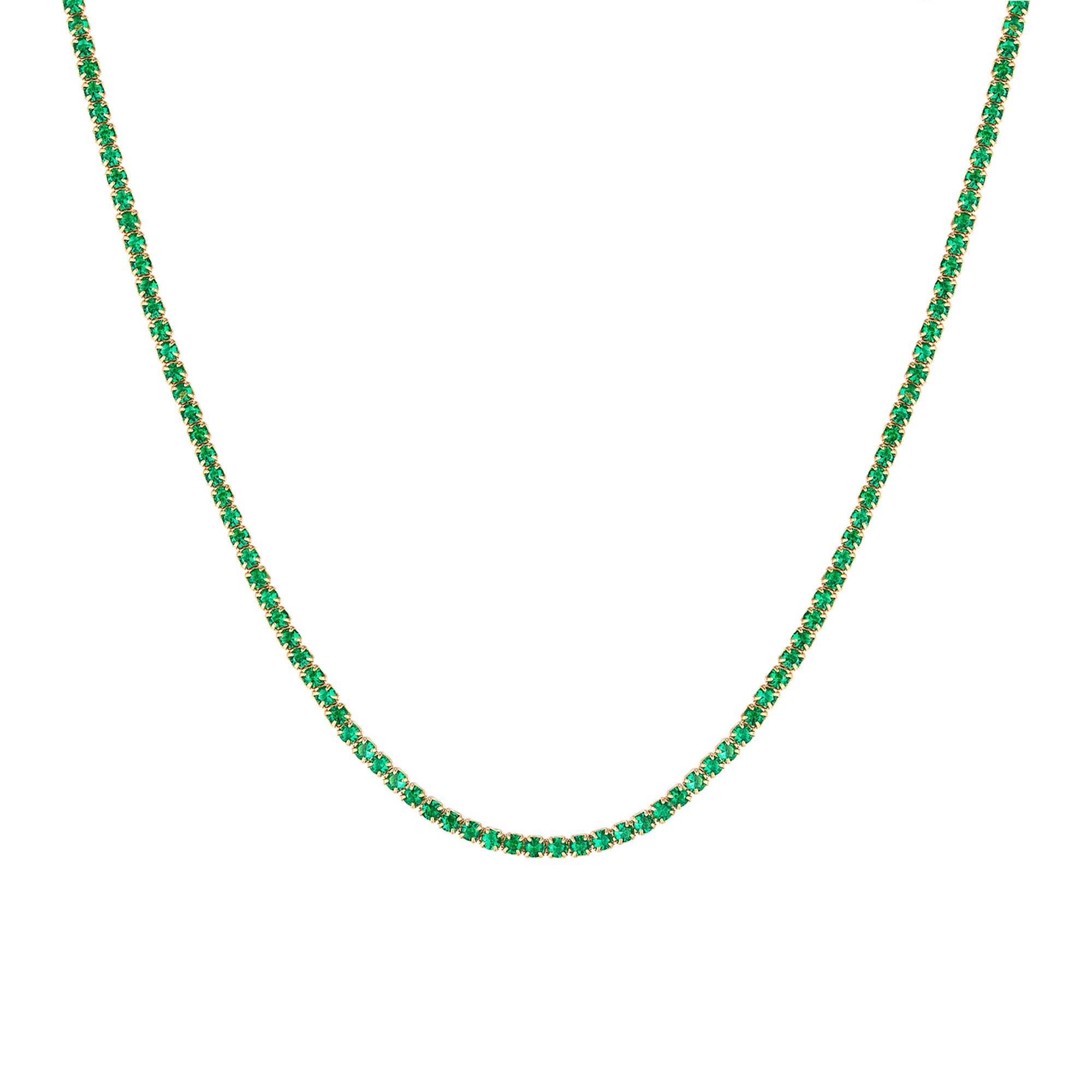 3Mm Tennis Necklace Emerald Choker | Selen Jewels | Wolf & Badger