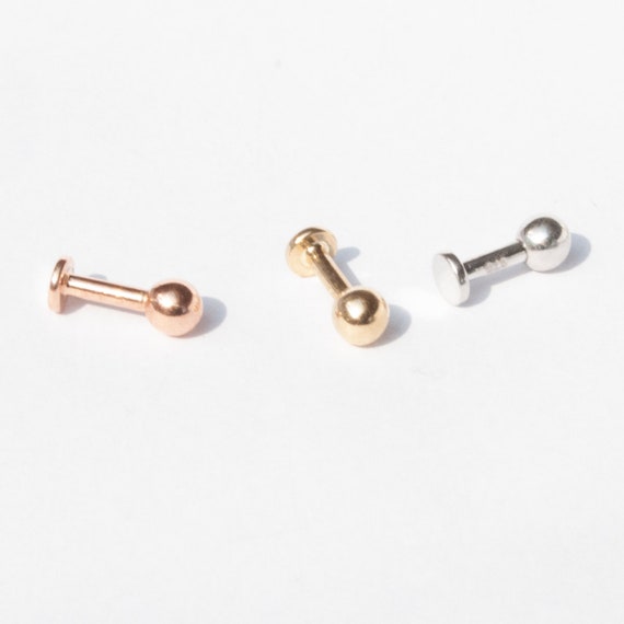 1.5 mm tour de Minuscules Clous D/'Oreilles 14k solide blanc ou or jaune