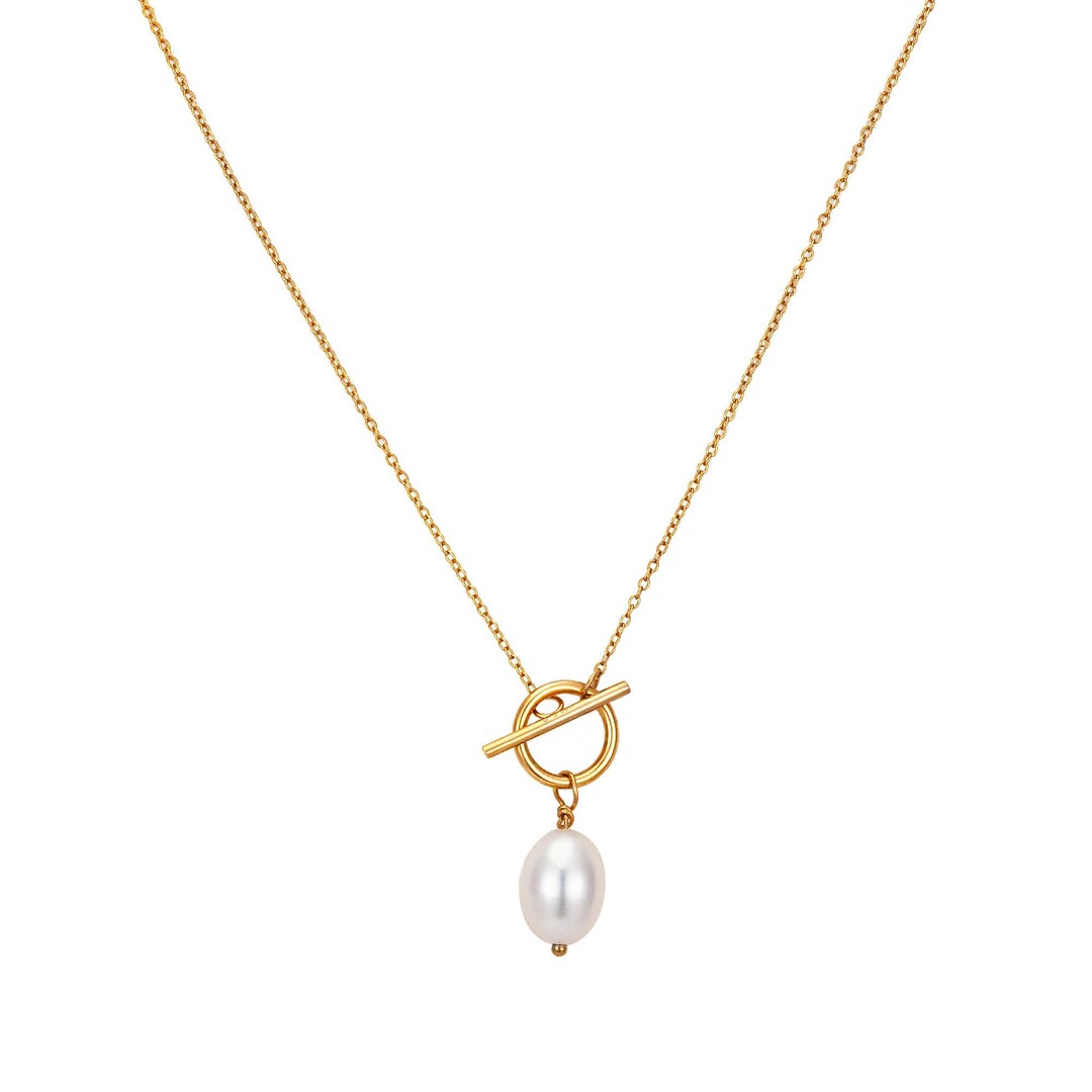 Baroque Pearl Pull Through Necklace Pearl Necklace Baroque Etsy