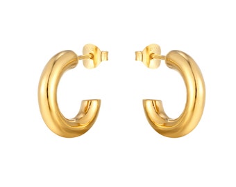 Chunky hoops - big gold hoops - gold hoop earrings - thick hoop earrings - stud earrings - boho - silver hoops - gold stud -C1-SF-1233