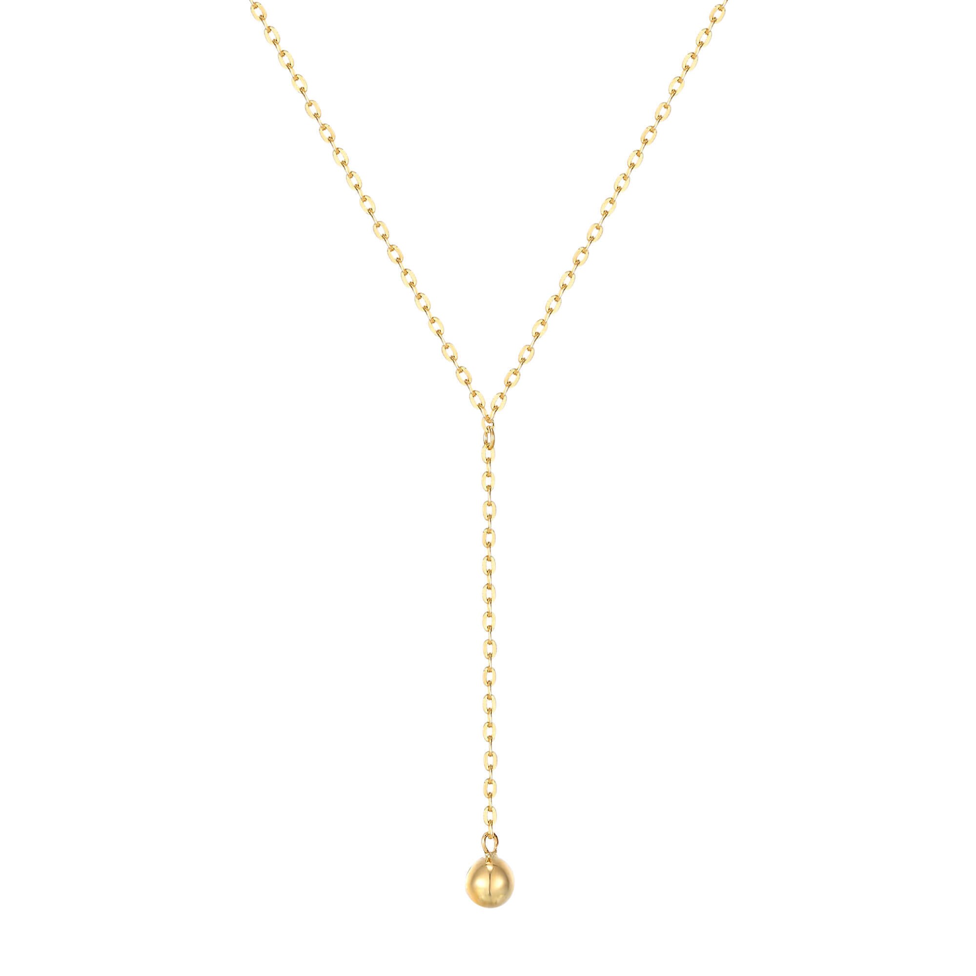9ct gold necklace - bead lariat