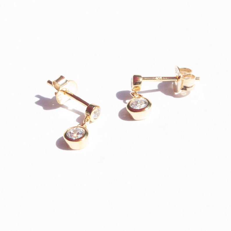 cz studs silver earrings stud earrings small gold studs Tiny CZ charm stud earrings E4SF1045 cz earrings cz charms jewelry