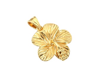 Hibiscus flower - hibiscus - hibiscus necklace - gold - silver - rose gold - pendant - flower necklace - necklace - gold charm -A1PD-0099