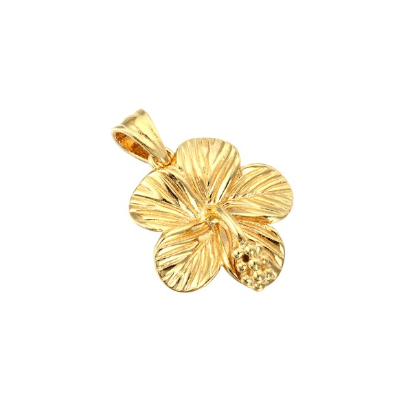 Hibiscus flower - hibiscus - hibiscus necklace - gold - silver - rose gold - pendant - flower necklace - necklace - gold charm -A1PD-0099