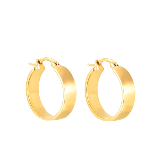 24mm Flat Edge Creole Creole Hoops Gold Hoops Silver Hoops Flat