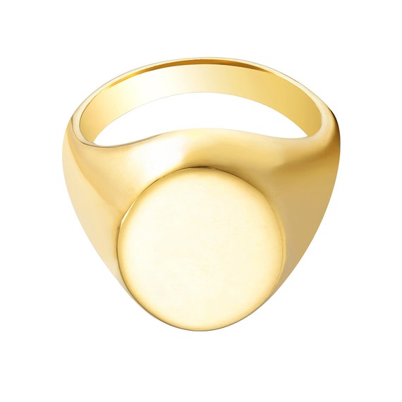 Plain gold signet best sale ring