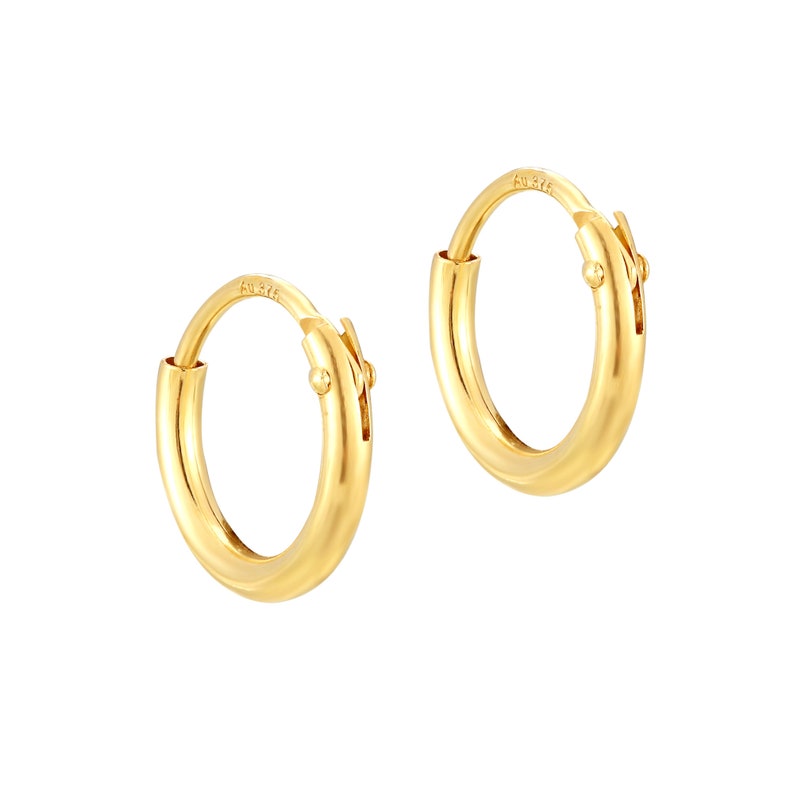 9ct gold hoops small gold hoops gold hoop earrings small hoop earrings hoop earrings gold hoops tiny hoop cartilage B2Y9 image 3