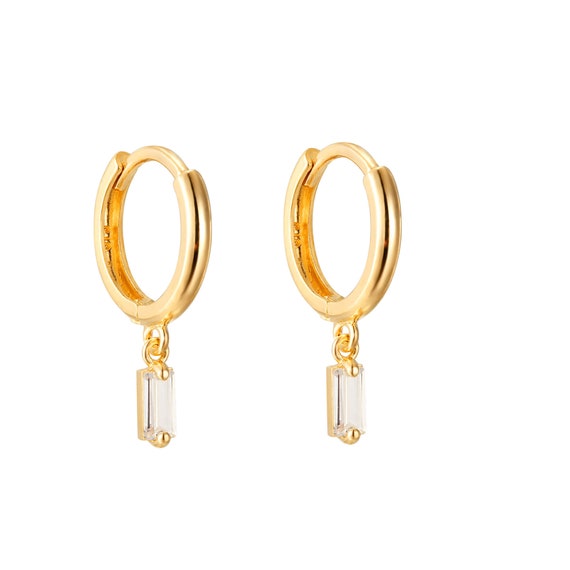 9ct gold sales charm hoop earrings