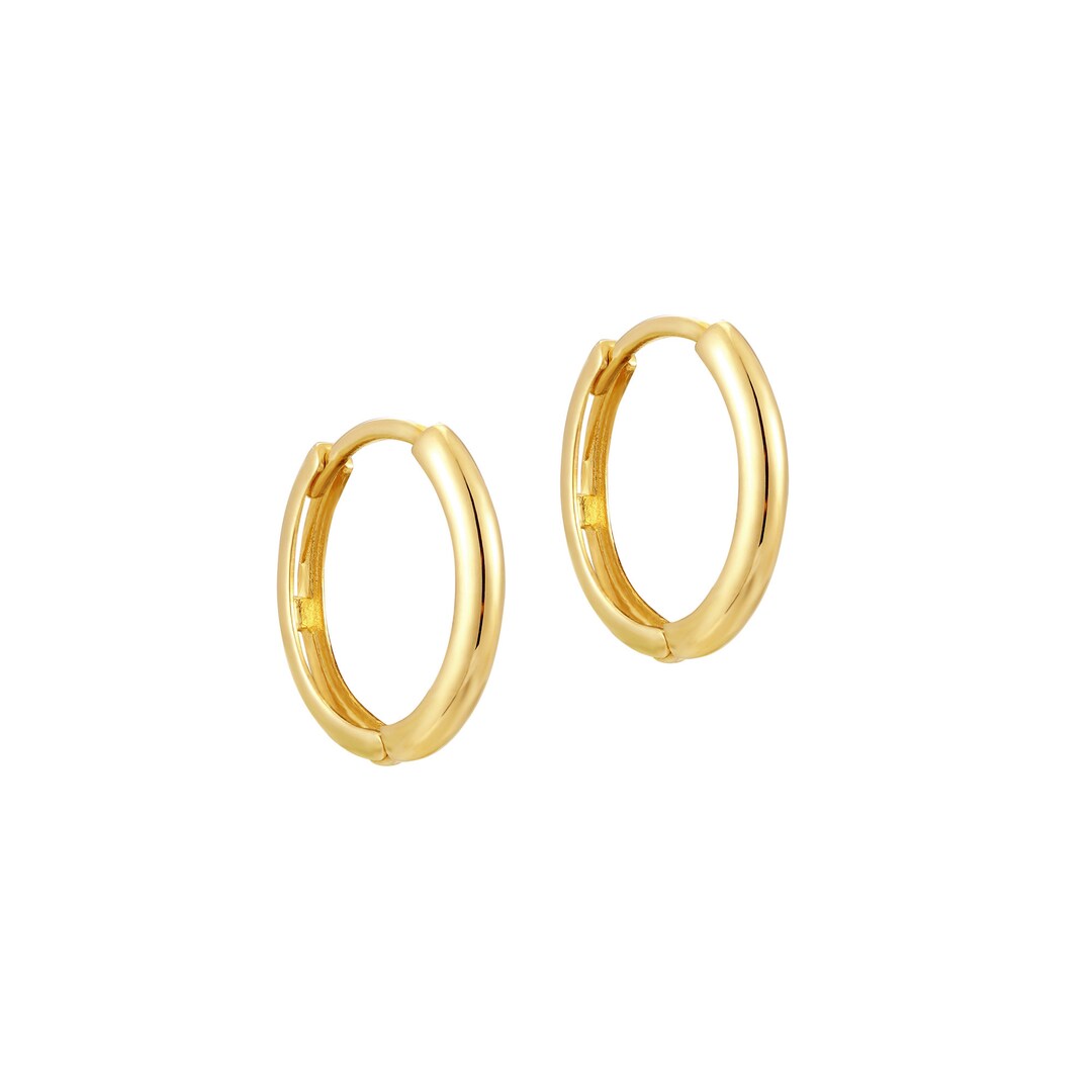 9ct Gold Gold Huggie Gold Earring Silver Hoops Gold Hoop Earrings Tiny ...