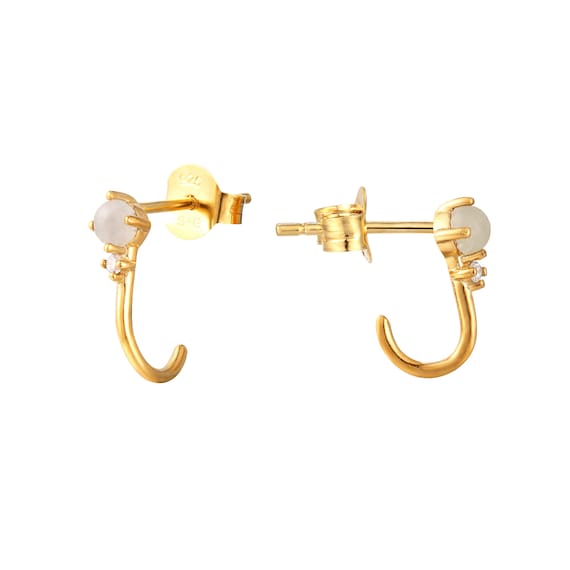 Buy quality 18kt diamond semi-hoop stud earrings in Pune