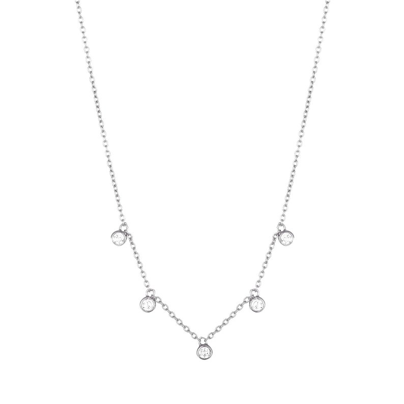 Gold Cz Bezel Necklace Drop Necklace Cz Necklace Etsy UK