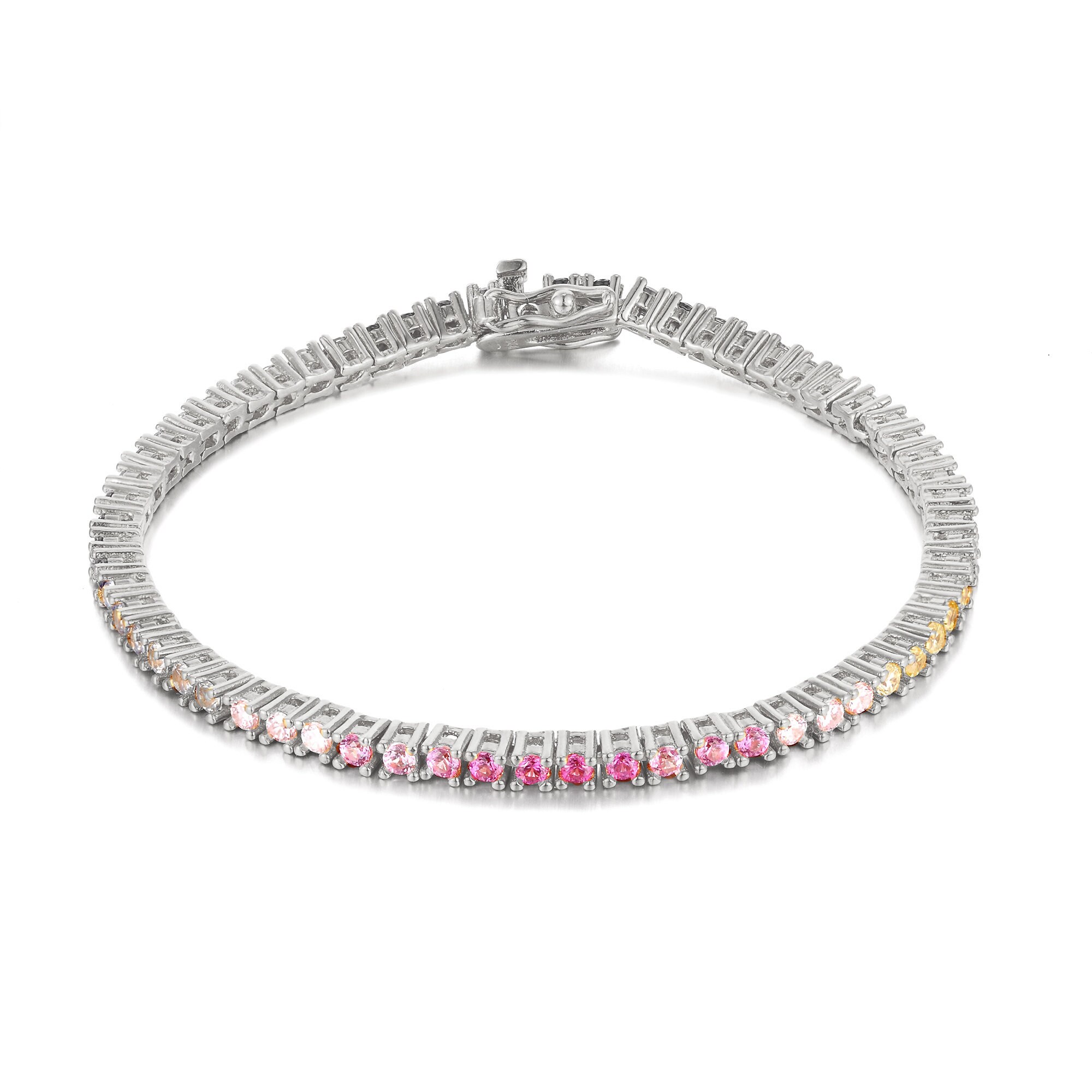 Rainbow Cz Tennis Bracelet Rainbow Tennis Bracelet Silver