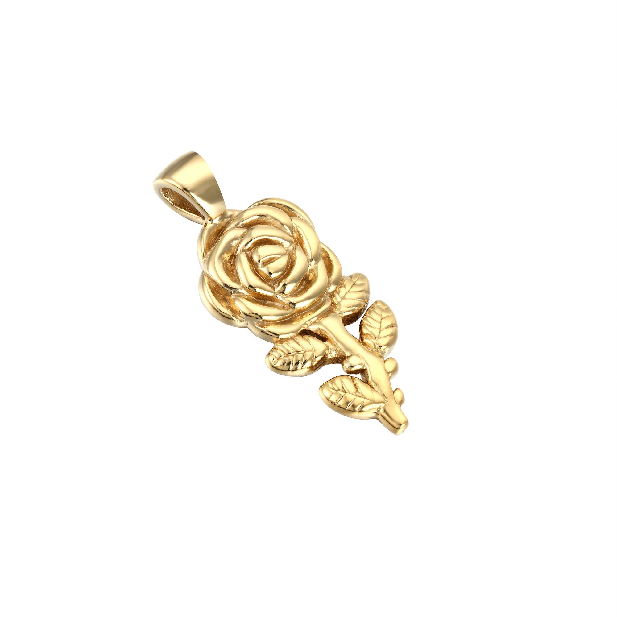 Rose Charm Gold Silver Rose Pendant 