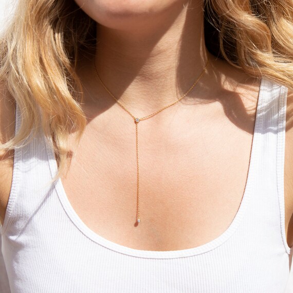 Cz lariat necklace deals