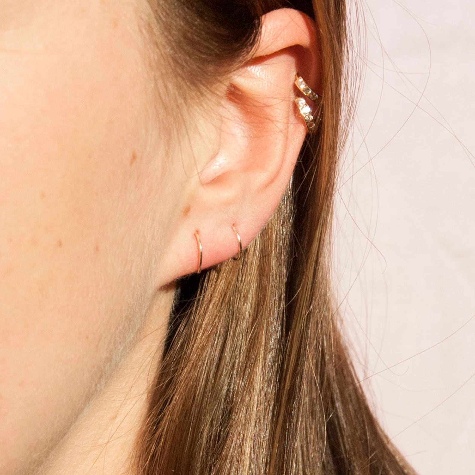 9ct Gold Tiny Gold Wire Hoops Nose Ring Thin Hoops 9ct Etsy UK