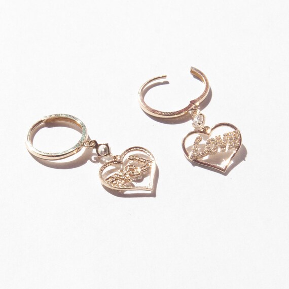 9ct gold hotsell heart hoop earrings