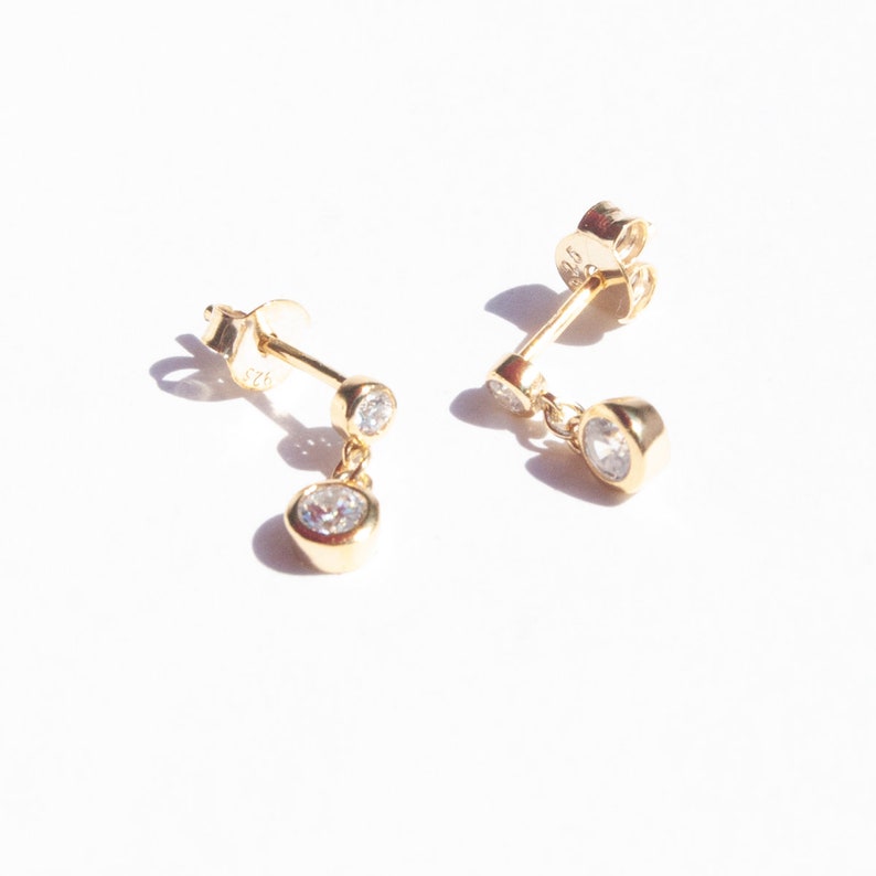 cz studs silver earrings stud earrings small gold studs Tiny CZ charm stud earrings E4SF1045 cz earrings cz charms jewelry