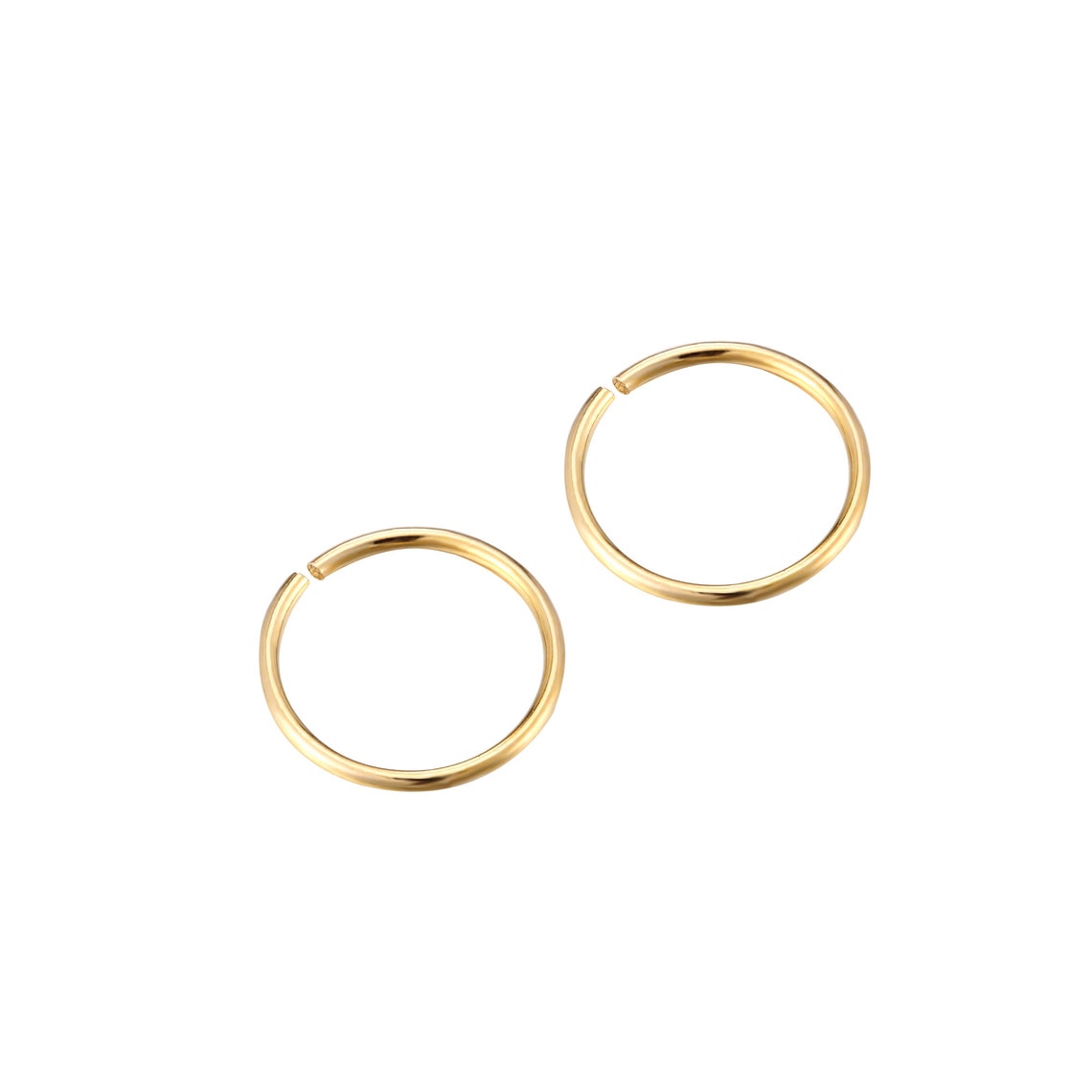9ct Gold Tiny Gold Wire Hoops Nose Ring Thin Hoops 9ct Etsy