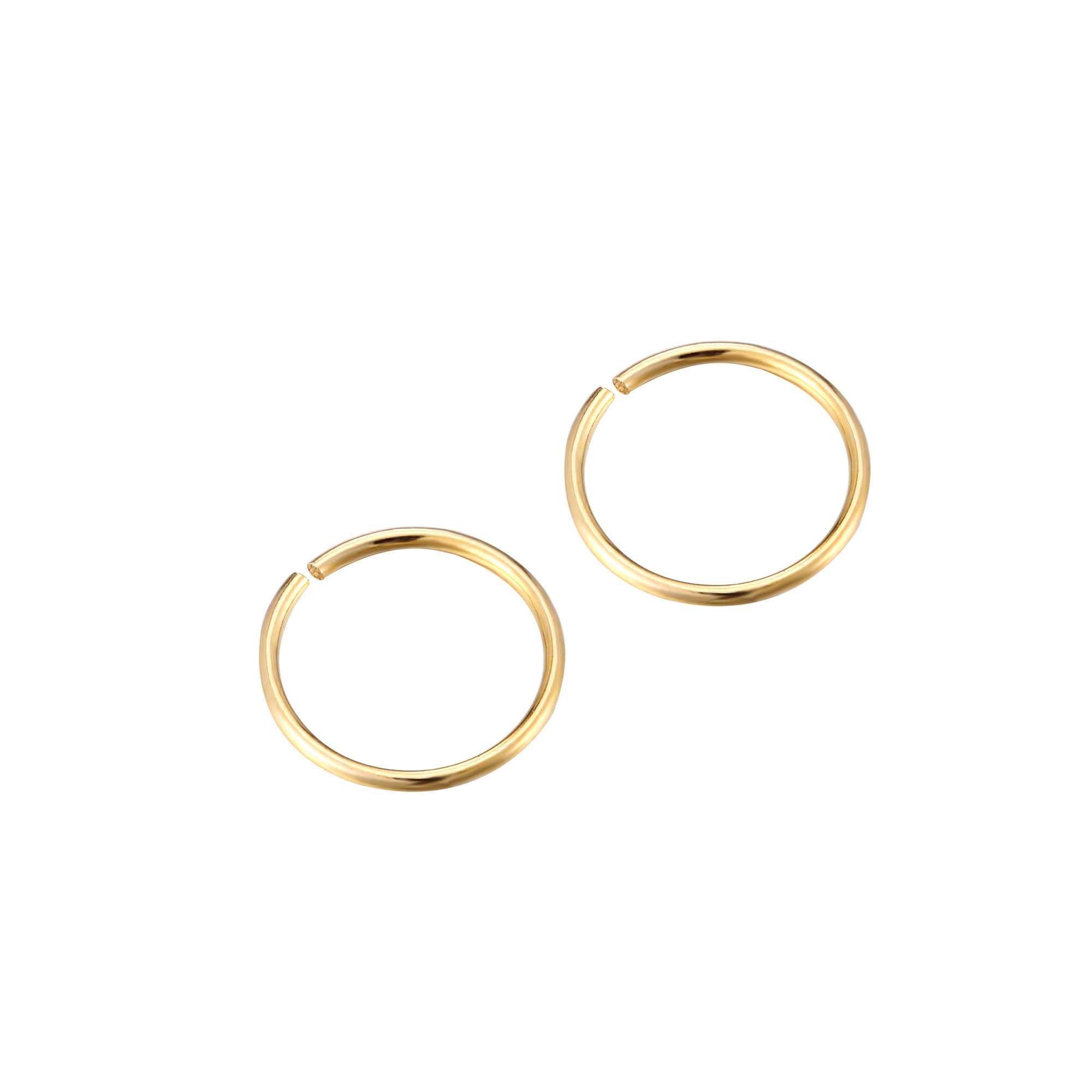 9ct Gold Tiny Gold Wire Hoops Nose Ring Thin Hoops 9ct Etsy UK