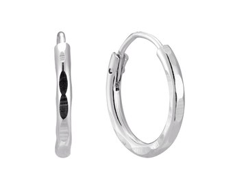Tiny silver hoops - tiny hoops - hammered silver hoops - silver hoop earrings - thin silver hoops - cartilage hoops - small - A1-HP-4531