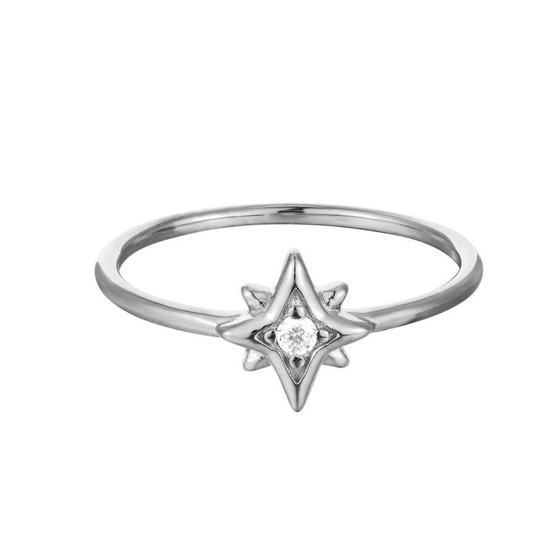 North star ring stacking ring tiny north star gold ring zodiac jewelry small ring tiny gold ring star ring ring C1-R-8142 image 4