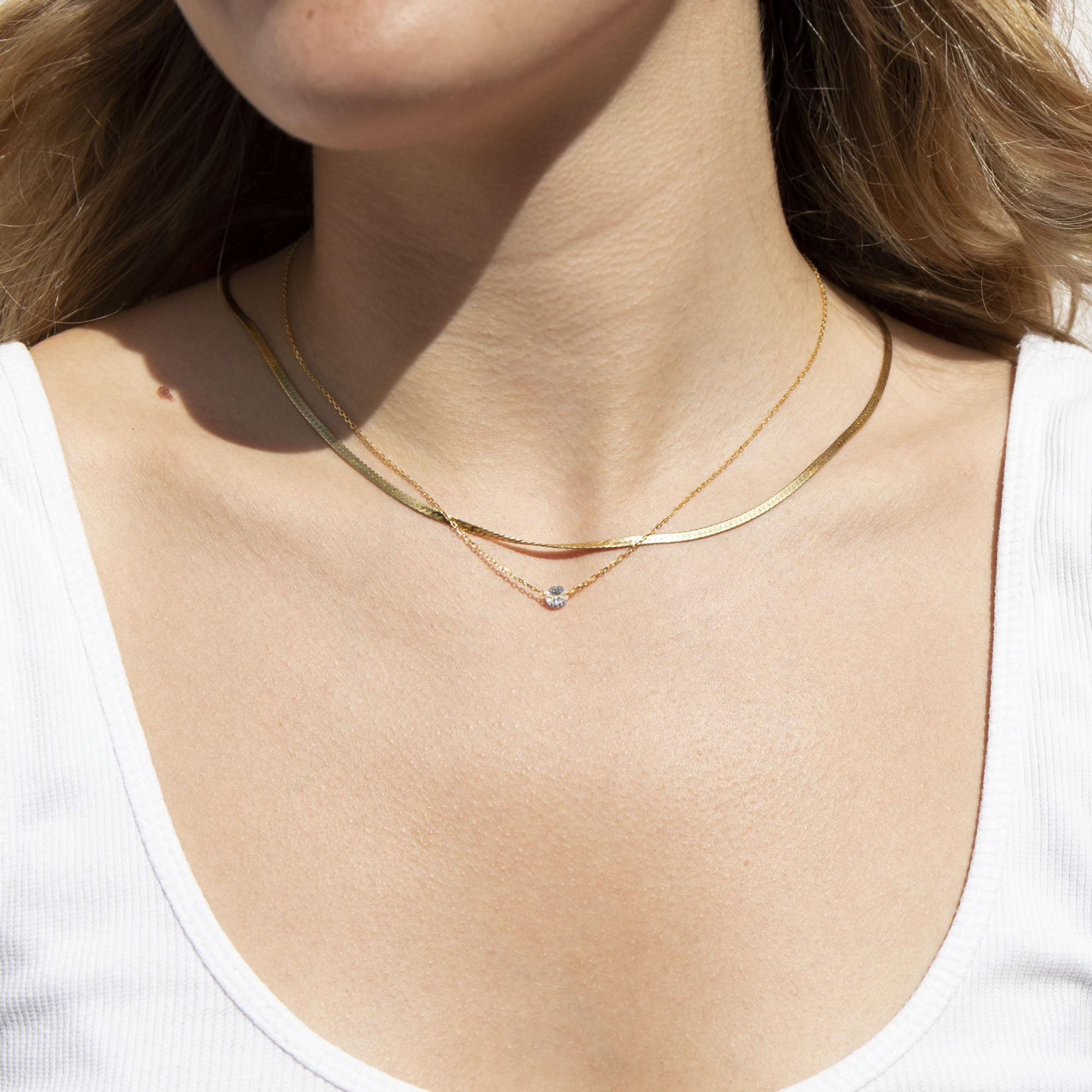 Cubic Zirconia Solitaire Floating Cz Gold Necklace Cz Etsy UK